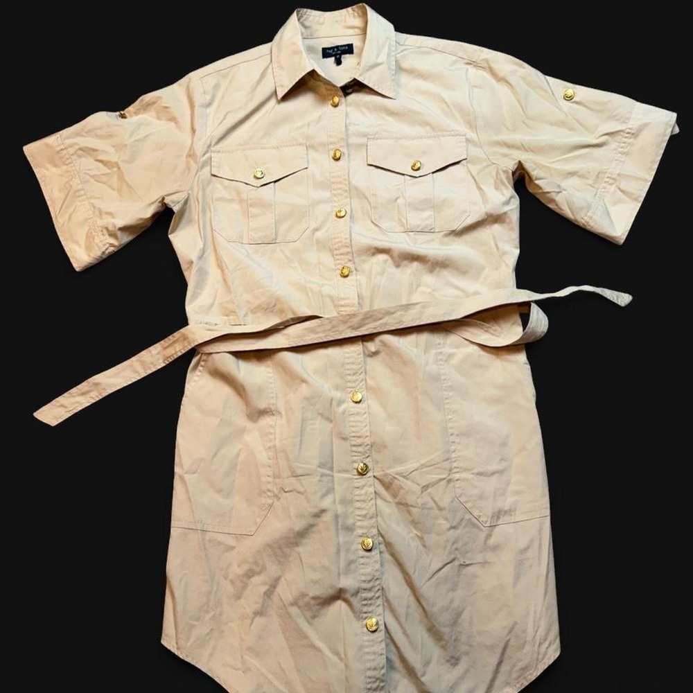 rag & bone Women Beige Roxanne Cotton Mini Shirtdress Size medium